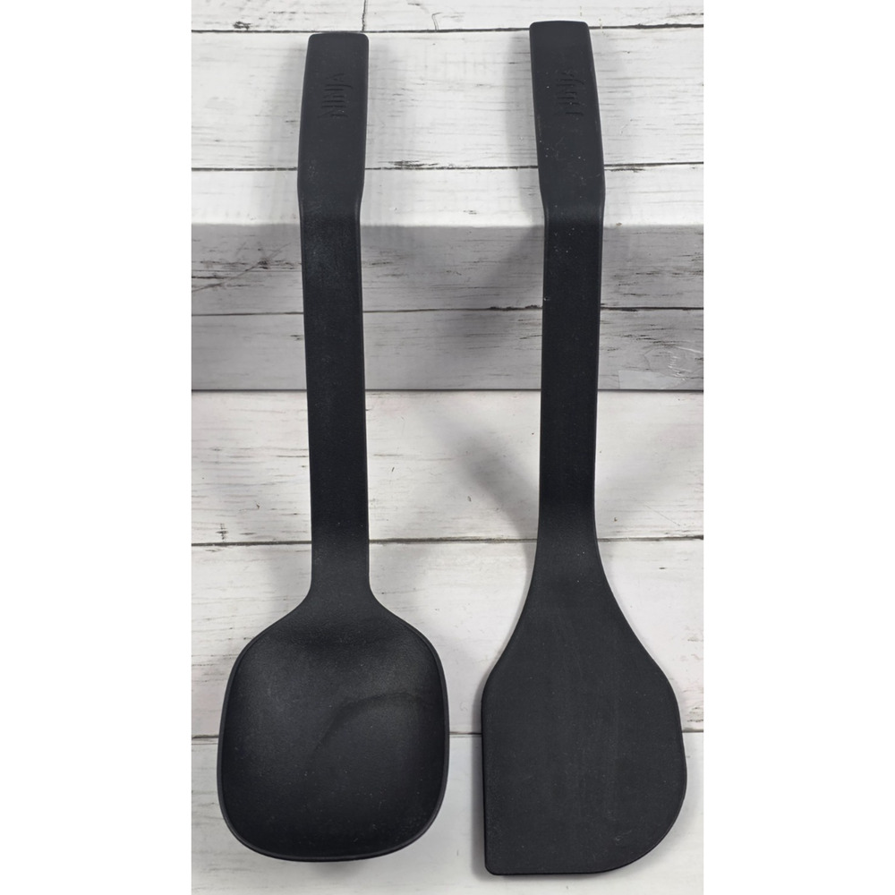 Ninja 15" Long Handle Angled Spoon & Spatula in Black, Replacement Utensils